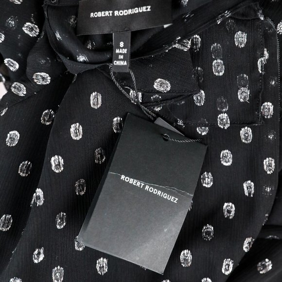 Robert Rodriguez 8 Silk Metallic Dot Mini Dress - Picture 8 of 11